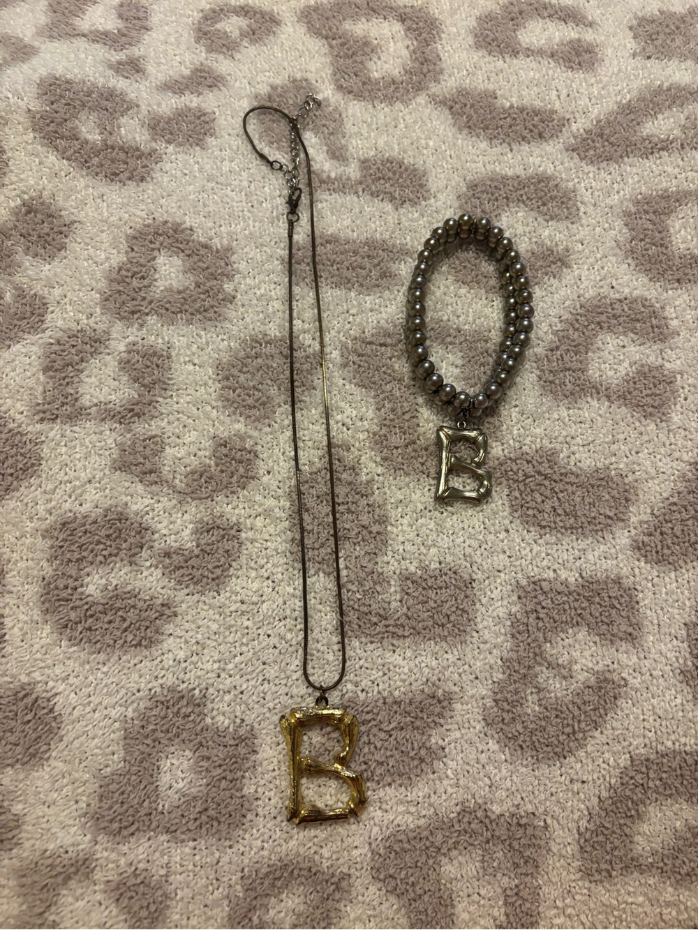 Set of Anthropologie B necklace and bracelet